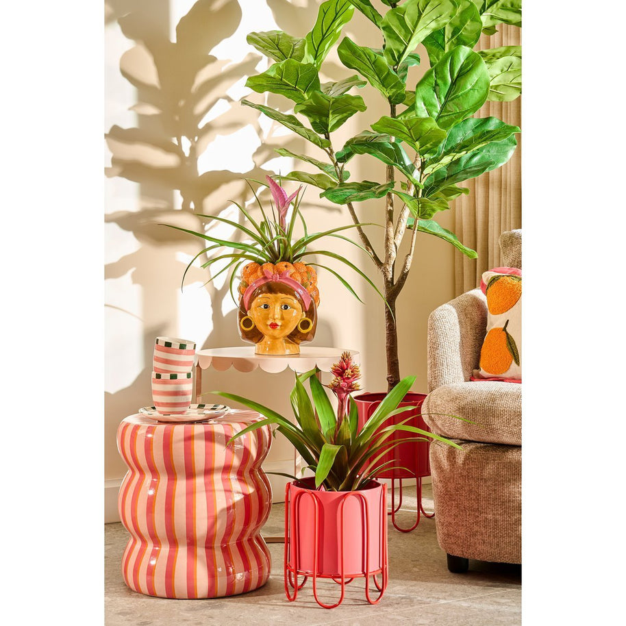Funny Bloempot - L20 x B20 x H22 cm - Dolomiet - Oranje