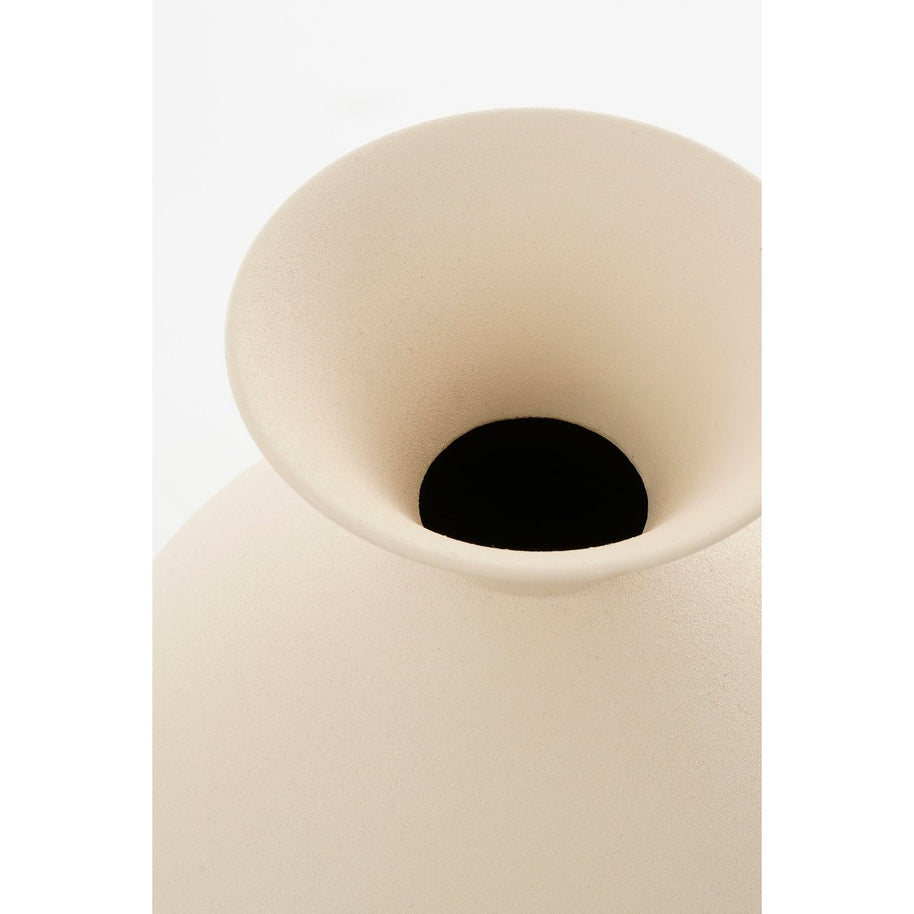 Gyge Vaas - L26 x B22 x H31 cm - Metaal - Off-white