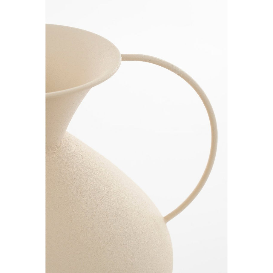 Gyge Vaas - L26 x B22 x H31 cm - Metaal - Off-white
