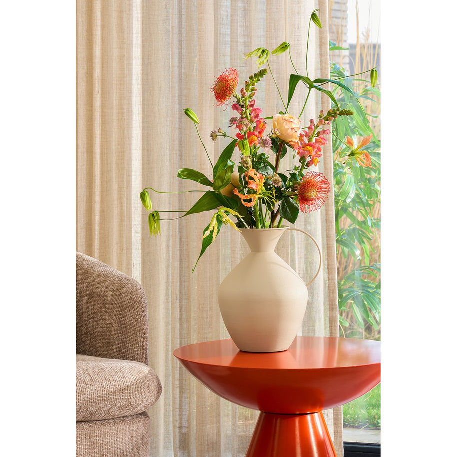 Gyge Vaas - L26 x B22 x H31 cm - Metaal - Off-white