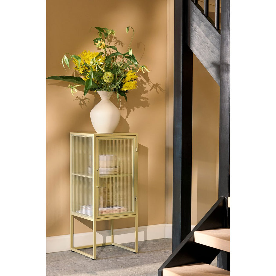 Gyge Vaas - L26 x B22 x H31 cm - Metaal - Off-white
