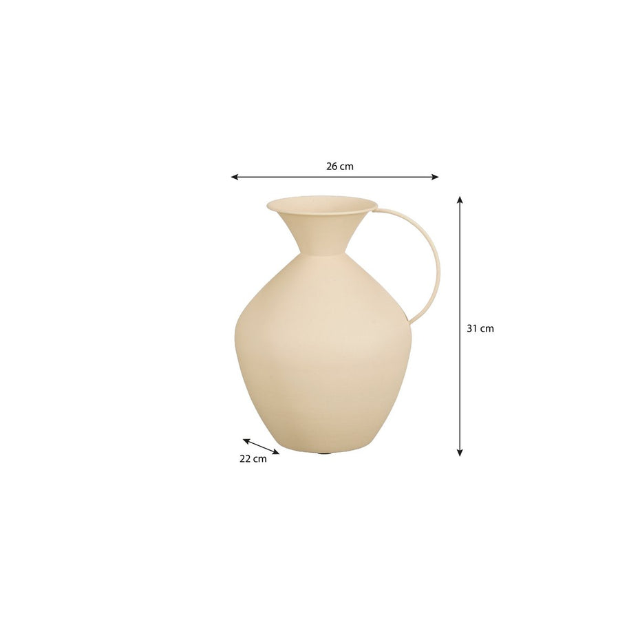 Gyge Vaas - L26 x B22 x H31 cm - Metaal - Off-white