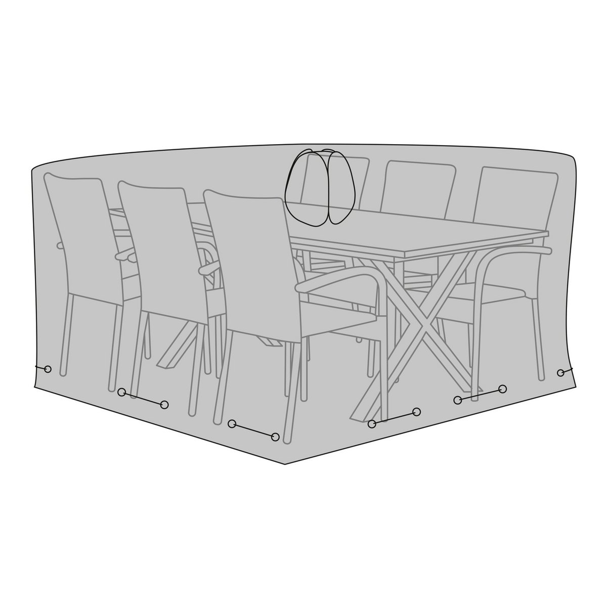 Luxe tuinmeubel hoes - tuinset hoes - Zwart, polyester, 155x235x95 cm