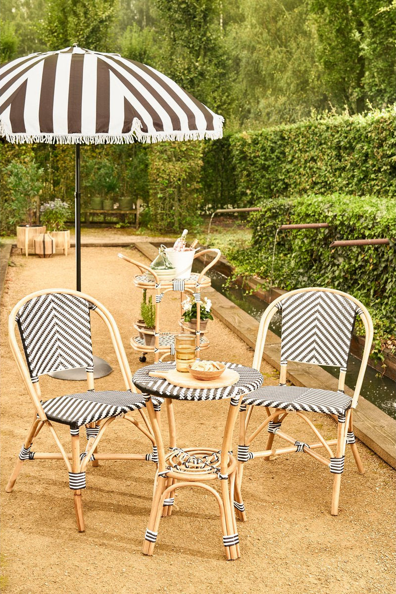 Osborn Parasol - H238 x Ø220 cm - Zwart, Wit