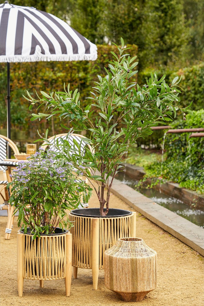 Osborn Parasol - H238 x Ø220 cm - Zwart, Wit