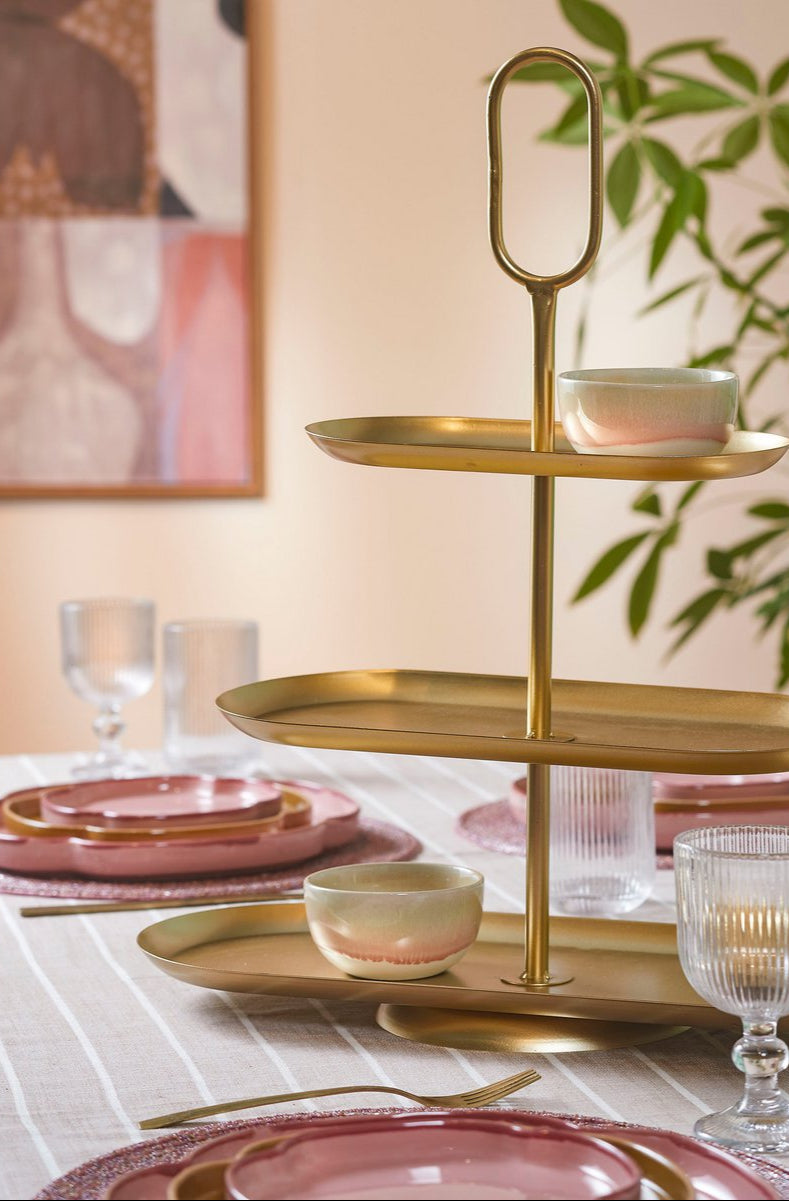 Rama Etagere 3 Laags - L48 x B20 x H55 cm - Metaal - Goud