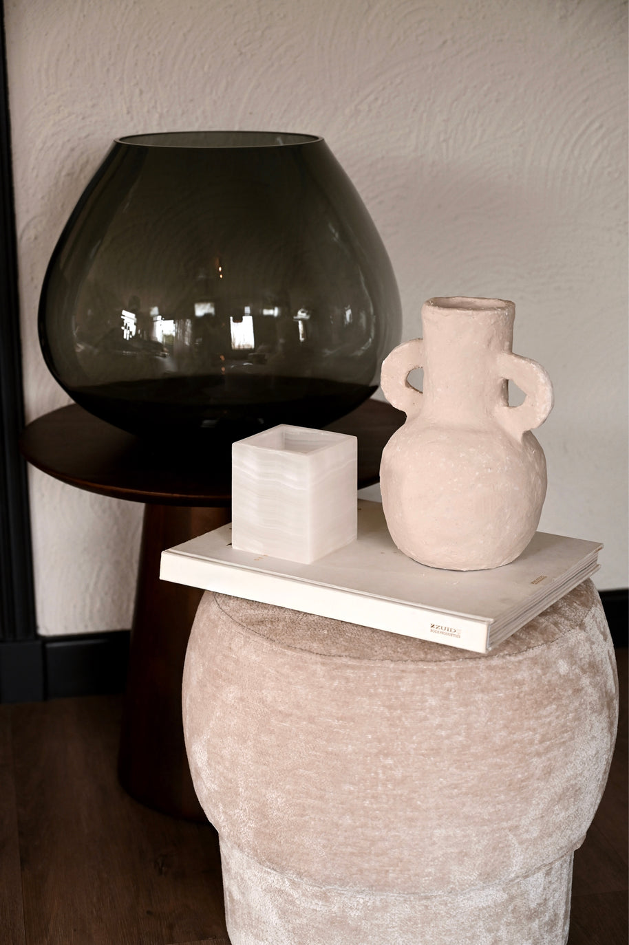 Luxe Vierkante Waxinehouder - Onyx Wit