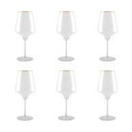 AULICIA wijnglazen met gouden rand - set van 6