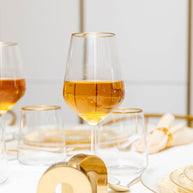 AULICIA wijnglazen met gouden rand - set van 6