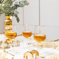AULICIA wijnglazen met gouden rand - set van 6