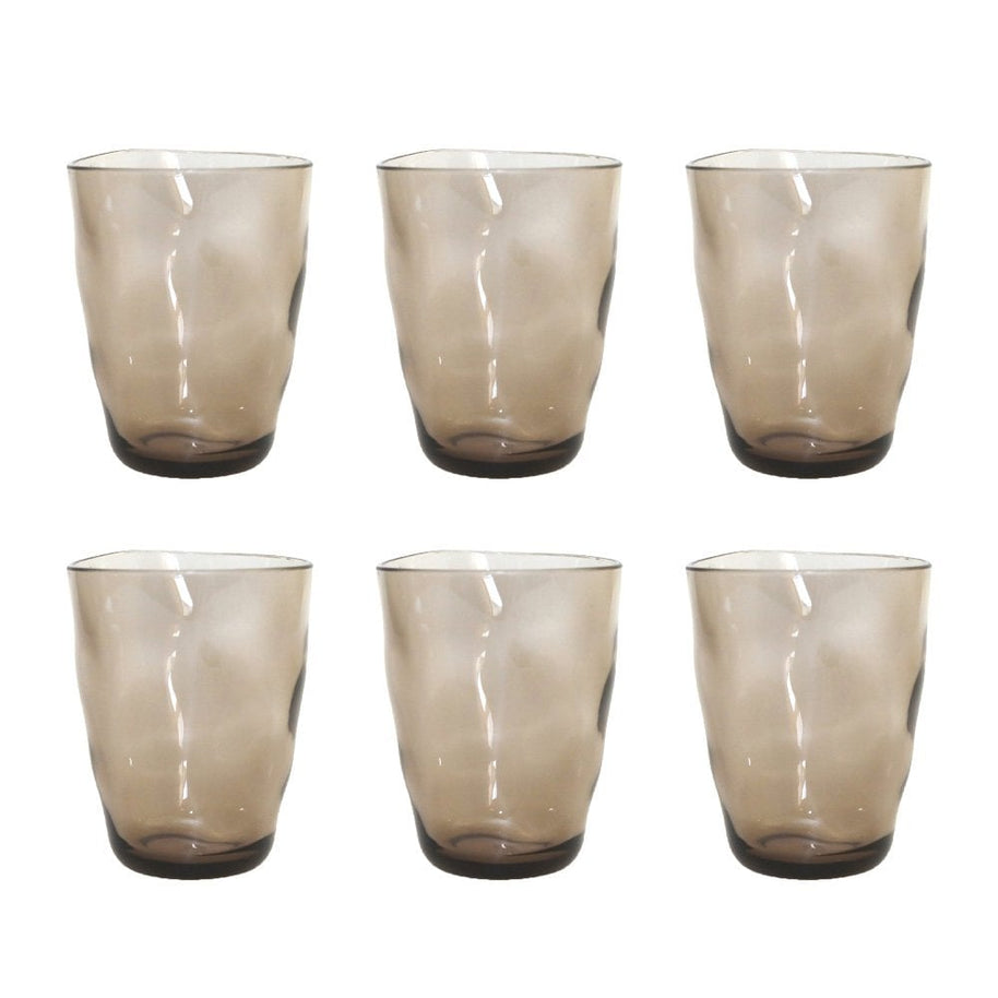 Acrylbruine waterglazen - set van 6