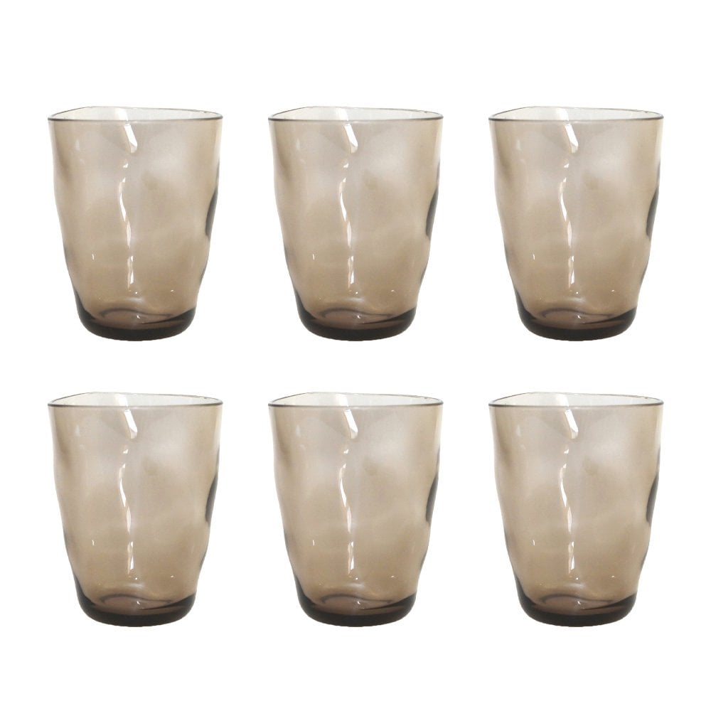 Acrylbruine waterglazen - set van 6