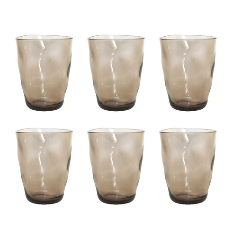 Acrylbruine waterglazen - set van 6