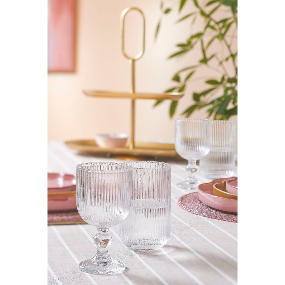 Alivo Tafelkleed - Organisch Katoen - Beige, Wit L250 x B140 cm