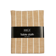 Alivo tafelkleed bruin wit gestreept katoen – Mica Decorations