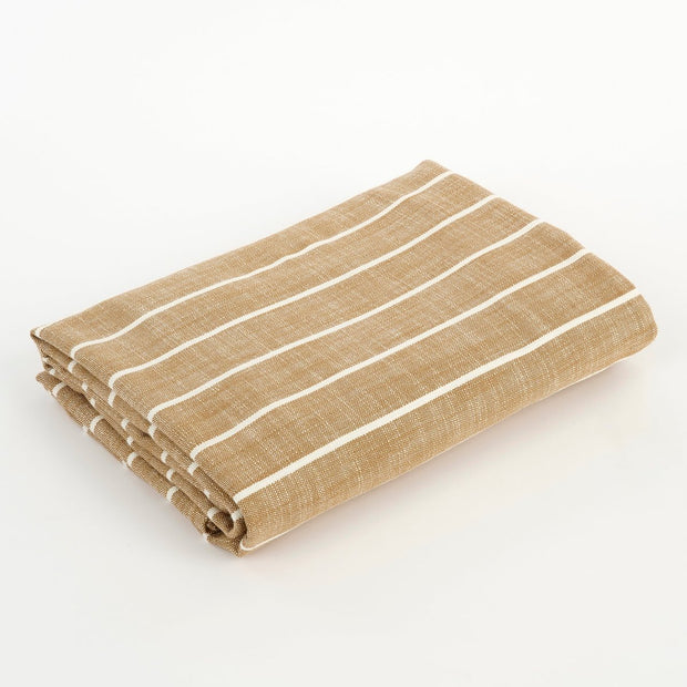 Alivo tafelkleed bruin wit gestreept katoen – Mica Decorations