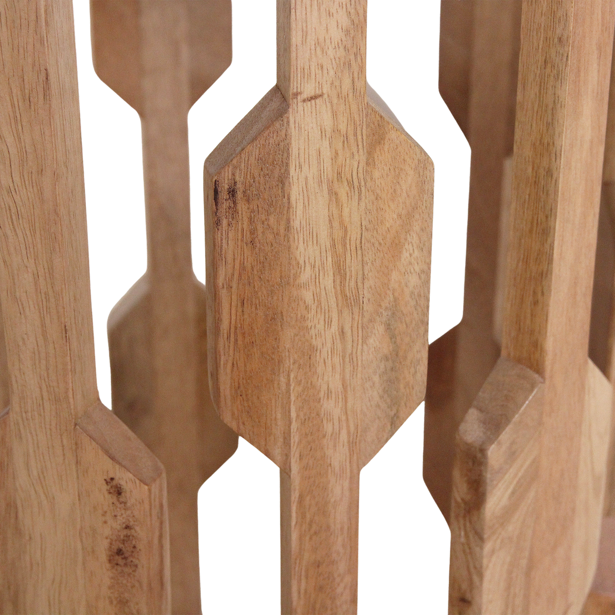 Atjeh bijzettafel marmer wit en mangohout - 40x40x50 cm