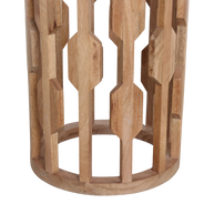 Atjeh bijzettafel marmer wit en mangohout - 40x40x50 cm