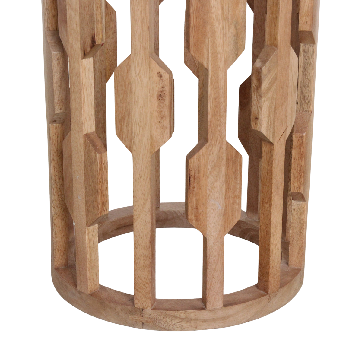 Atjeh bijzettafel marmer wit en mangohout - 40x40x50 cm