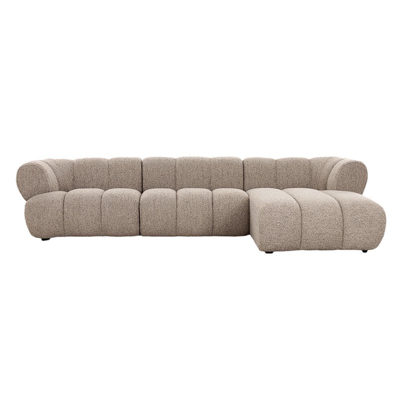 Bank New York 4-zits - Zand boucle - Rechter lounge