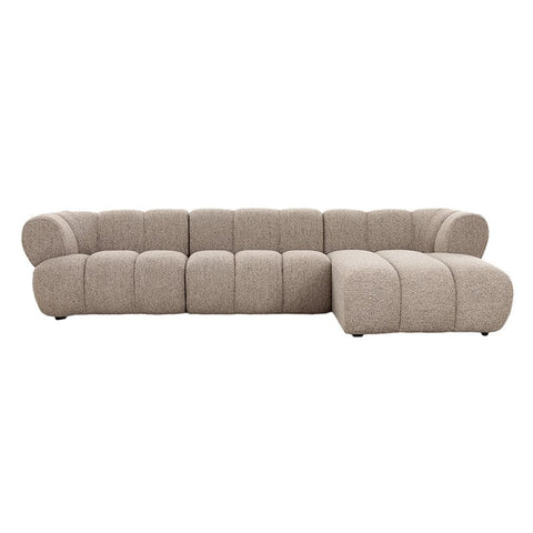 Bank New York 4-zits - Zand boucle - Rechter lounge