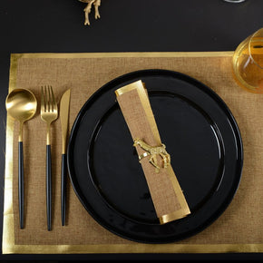 Bestekset zwart en goud 24 stuks  