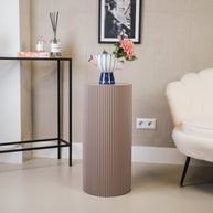 Bijzettafel Taupe in cilindervorm - 30x65cm