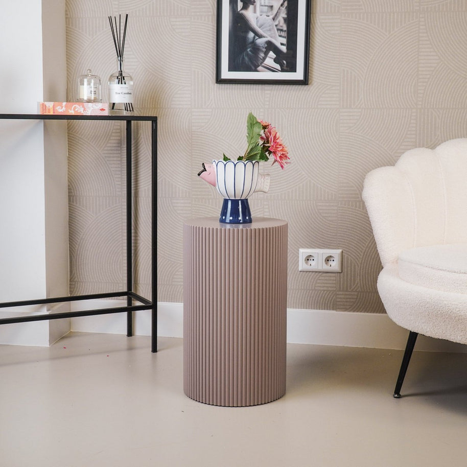 Bijzettafel taupe -30x54cm