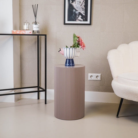 Bijzettafel taupe -30x54cm