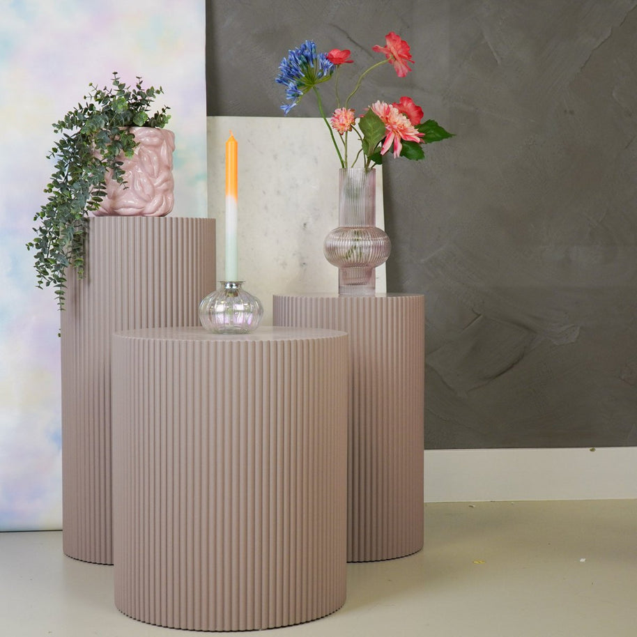 Bijzettafel taupe -30x54cm