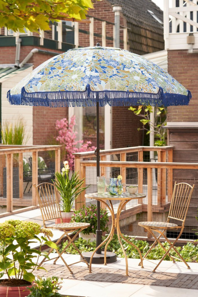 Bloem Parasol - Blauw - H238 x Ø220 cm