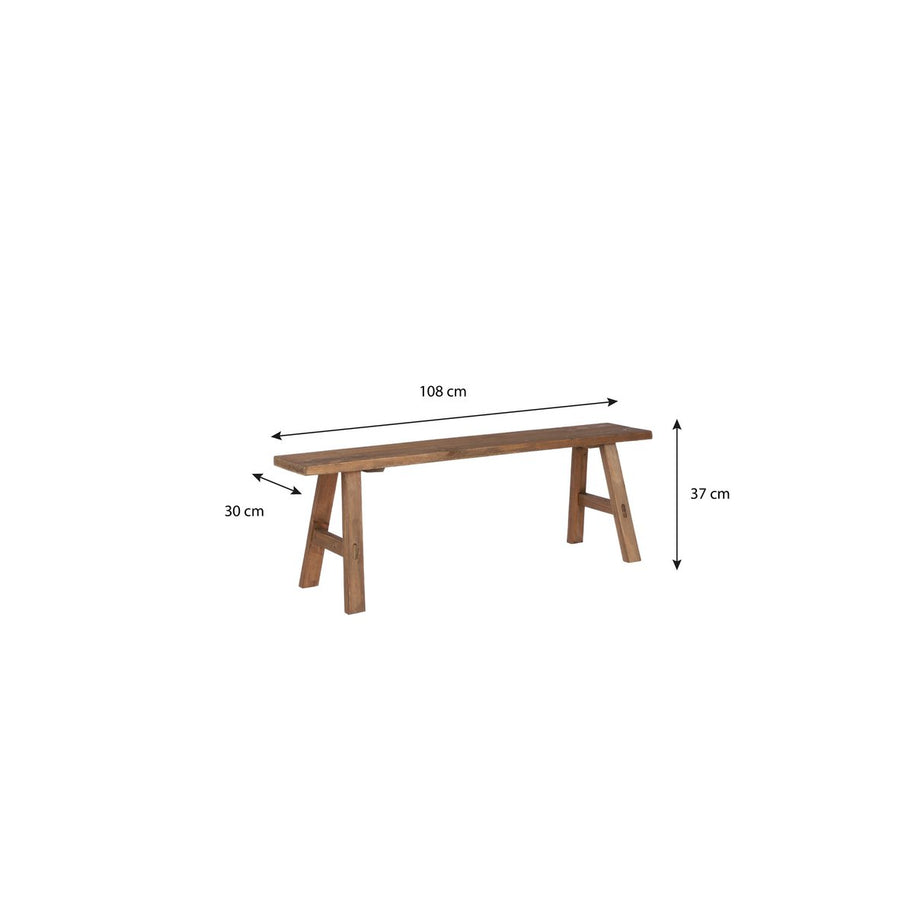 Bold Houten Bankje - Bruin -108 x 20 x 37 cm