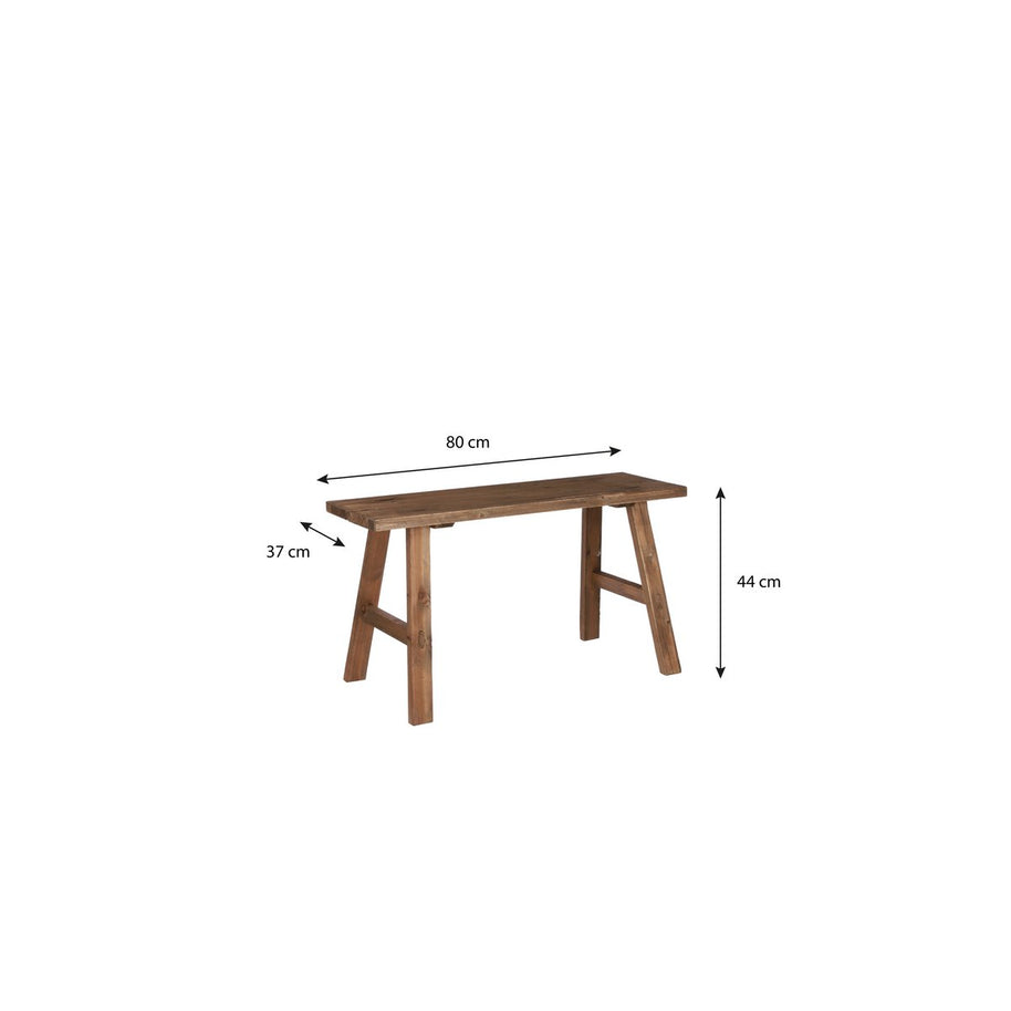 Bold Houten Bankje - Bruin - 80 x 37 x 44 cm