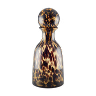 Bruine luipaard glazen karaf met dop 14X14X32,5CM