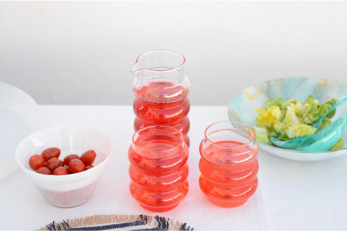 Bubbel wave waterglazen 400 ml - set van 2