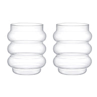 Bubbel wave waterglazen 400 ml - set van 2