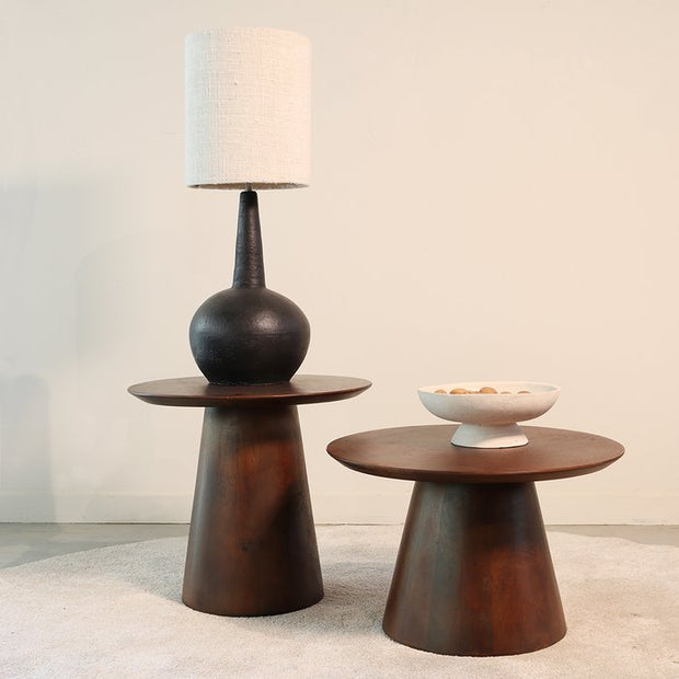 Bullnose cone bijzettafel mangohout 50 cm
