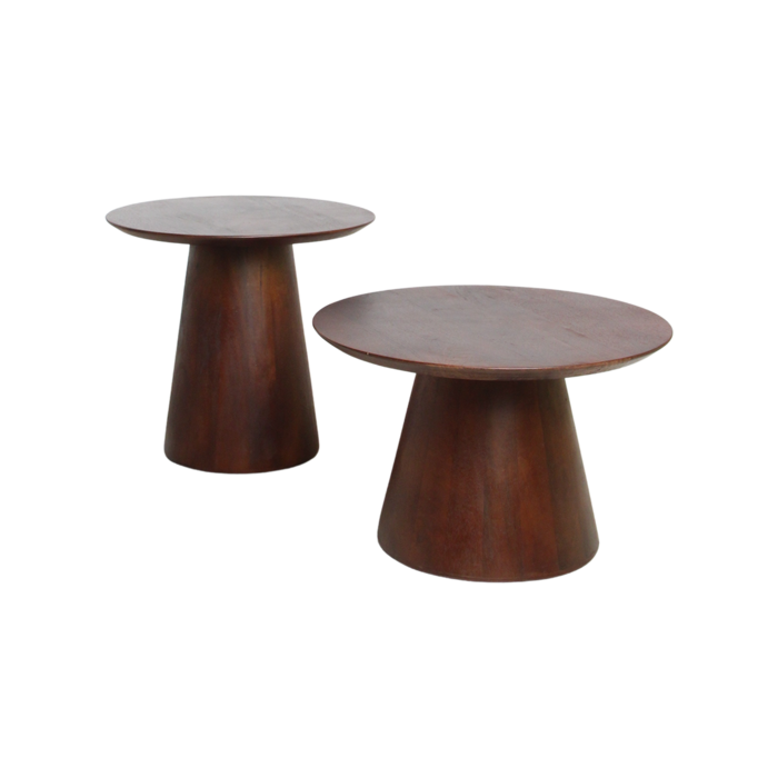 Bullnose cone bijzettafel mangohout 50 cm