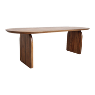 Bullnose eettafel bruin gesloten onderstel