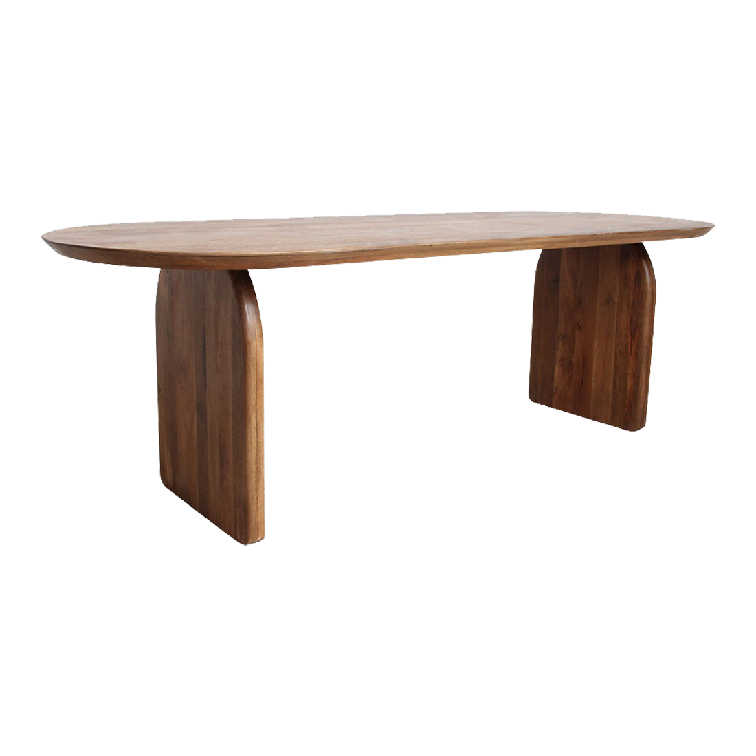 Bullnose eettafel bruin gesloten onderstel