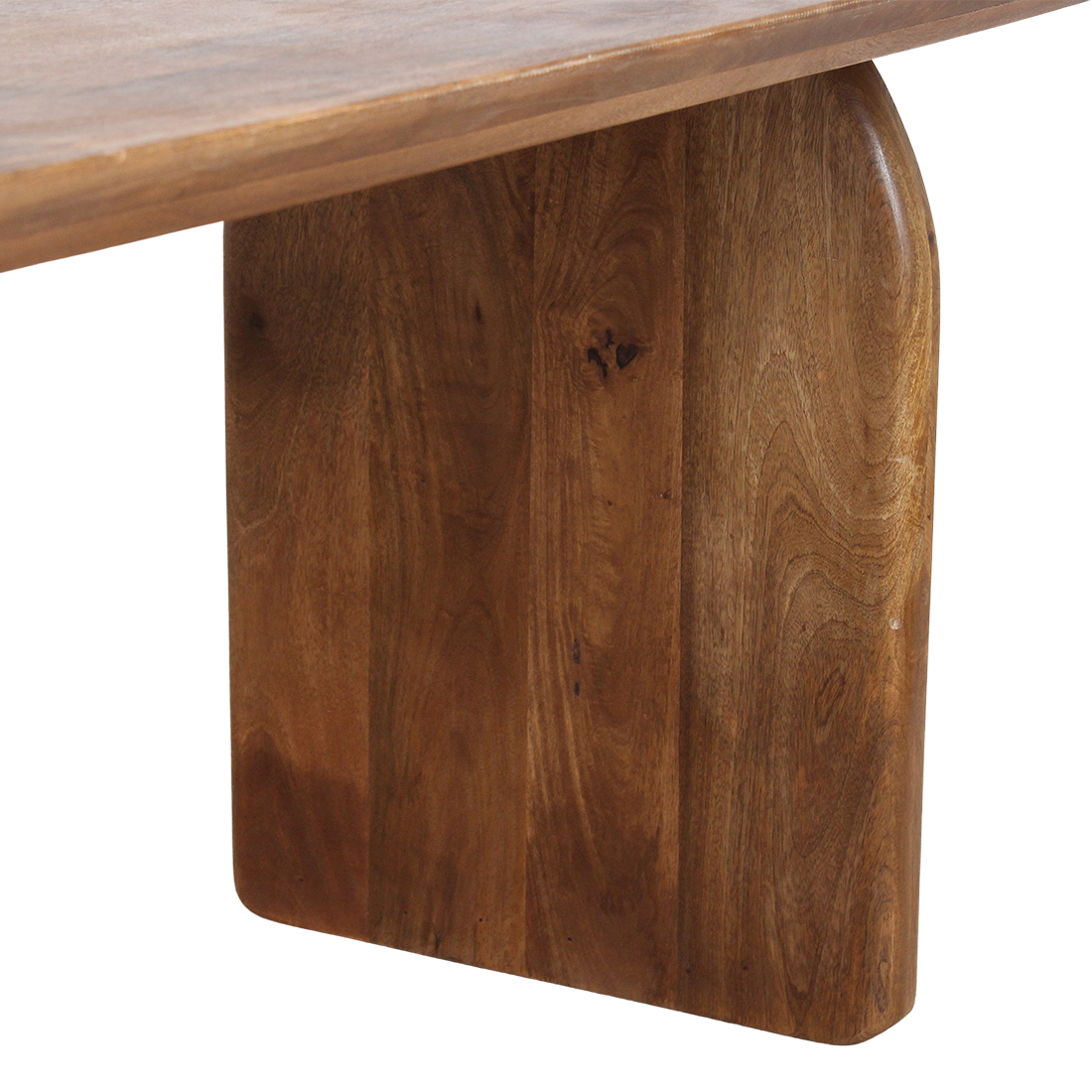 Bullnose eettafel bruin gesloten onderstel