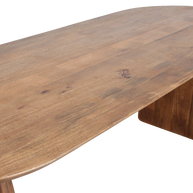 Bullnose eettafel bruin gesloten onderstel