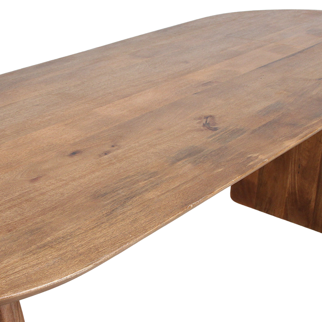 Bullnose eettafel bruin gesloten onderstel