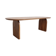 Bullnose eettafel bruin gesloten onderstel