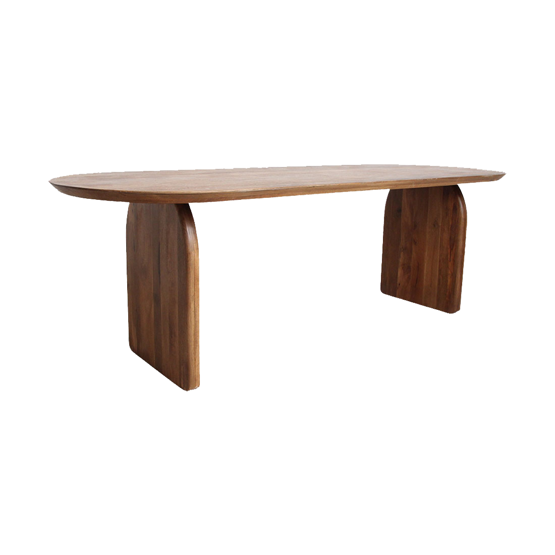Bullnose eettafel bruin gesloten onderstel