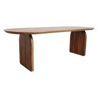 Bullnose eettafel bruin gesloten onderstel