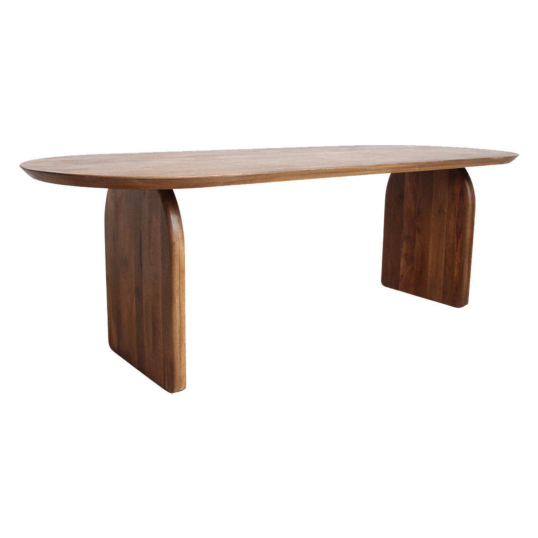 Bullnose eettafel bruin gesloten onderstel