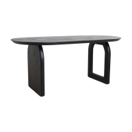 Bullnose eettafel zwart mangohout mix onderstel