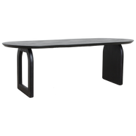 Bullnose eettafel zwart mangohout mix onderstel