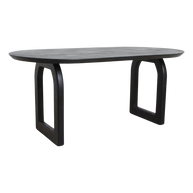 Bullnose eettafel zwart mangohout open onderstel